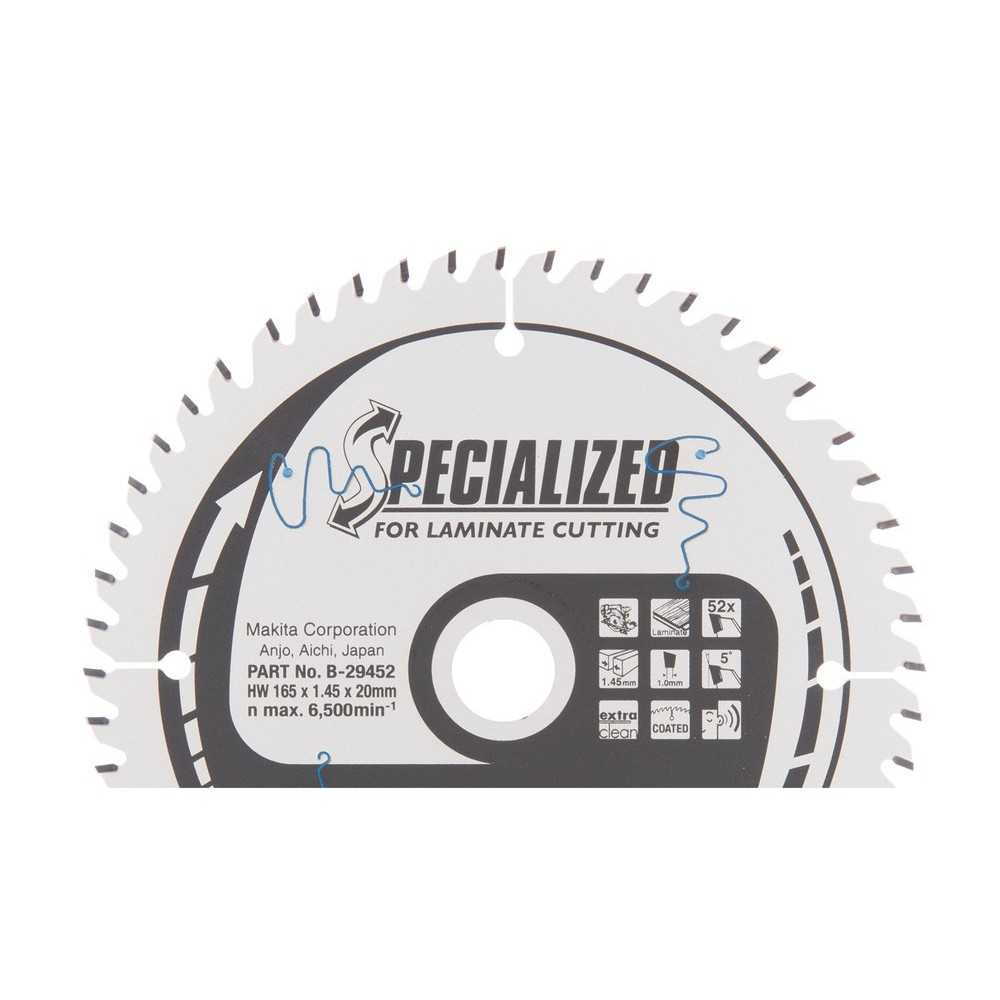 Makita T.C.T saeketas 165X1.45X20mm 5° T52 B-29452