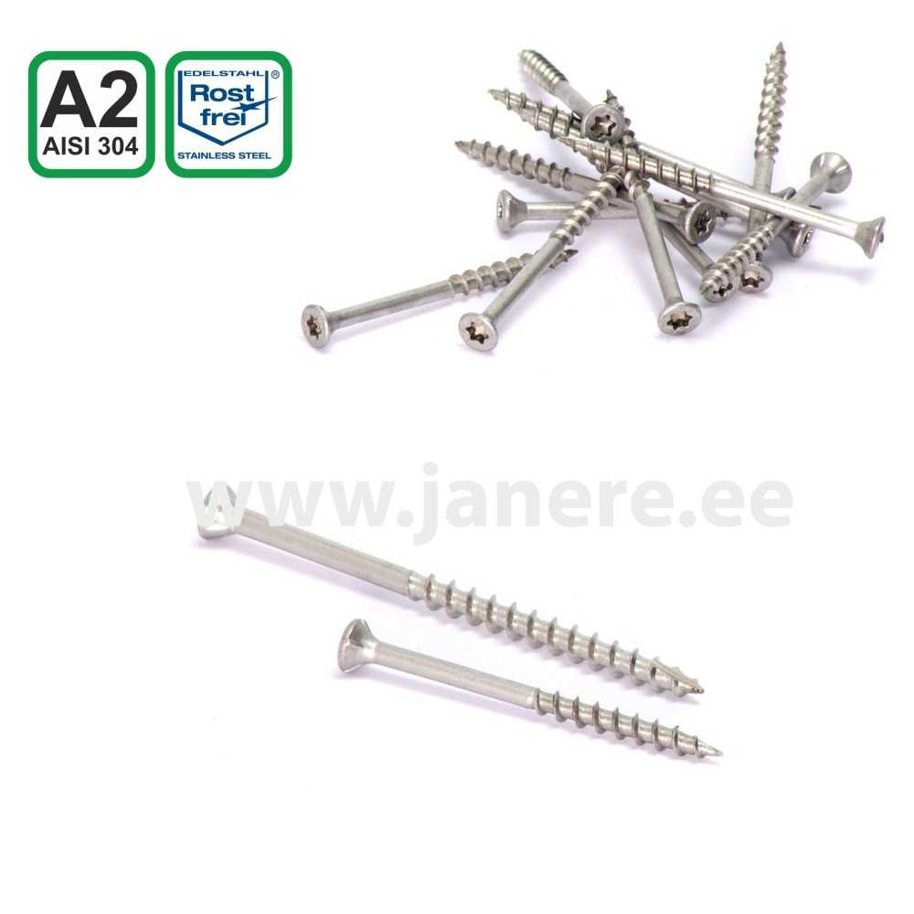 Terrassikruvi roostevaba A2 AISI304 4,2×55 TX20 200 tk/pk