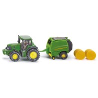 John Deere traktor heinapressiga