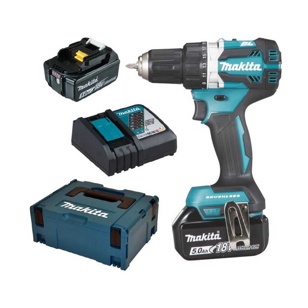 Makita akutrell DDF484RTJ komplekt 2x5,0Ah