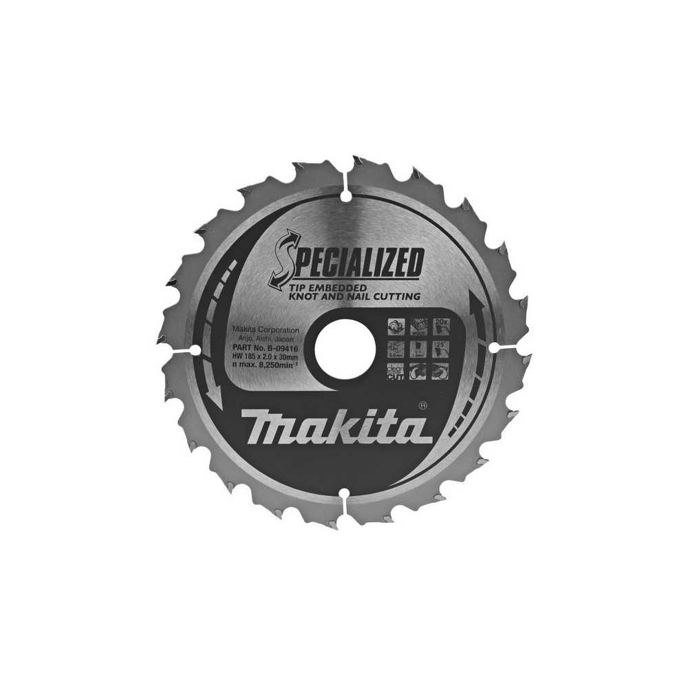 MAKITA SAEKETAS HM 185X30X2.0MM, Z-20, NAELTEGA PUIT