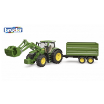 John Deere 7R 350 esilaaduri ja treileriga