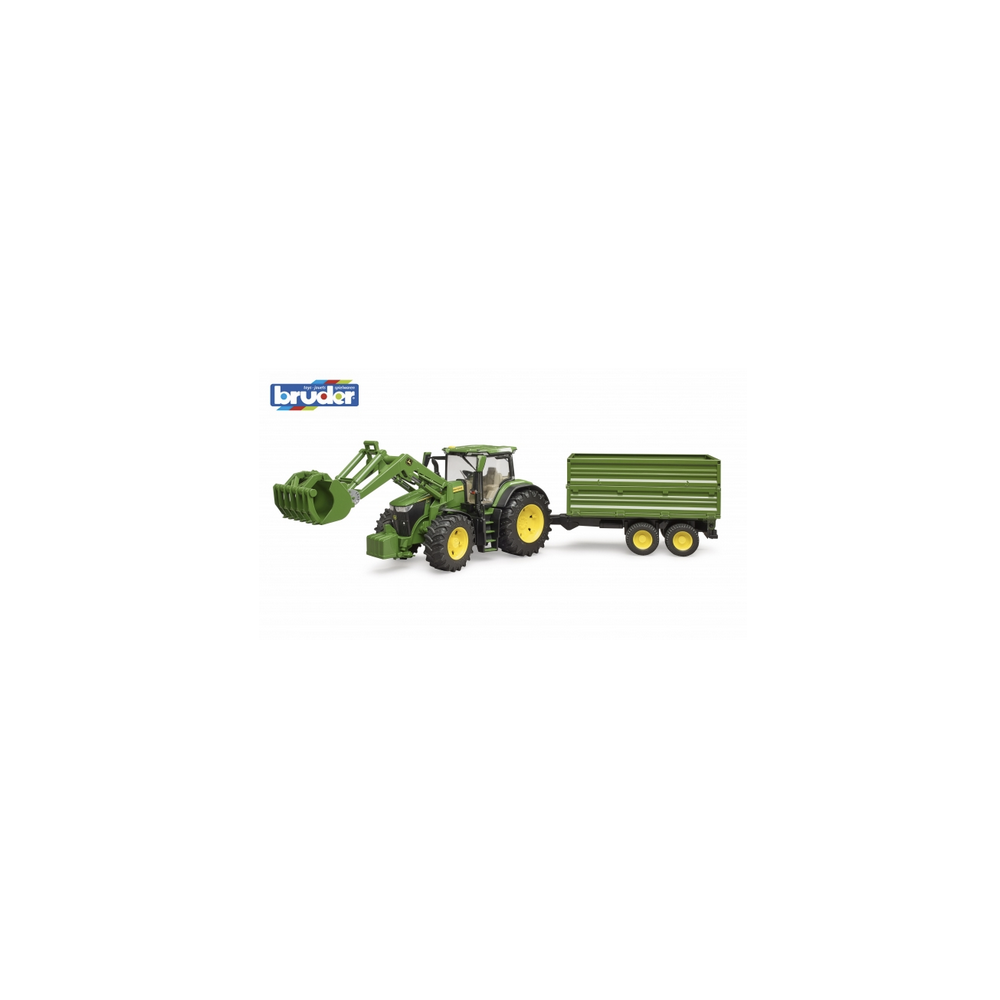 John Deere 7R 350 esilaaduri ja treileriga