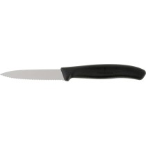 Paring knife, 8 cm, wavy, black