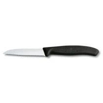 Paring knife, wavy edge, 8 cm, black