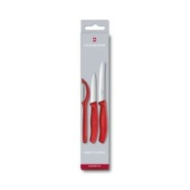 Paring knife set, 3 pcs, red