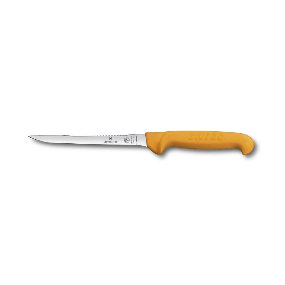 Swibo, Fish filleting knife, flexible, narrow handle, 16 cm, yell