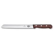 Bread knife, 21 cm, wavy, wood