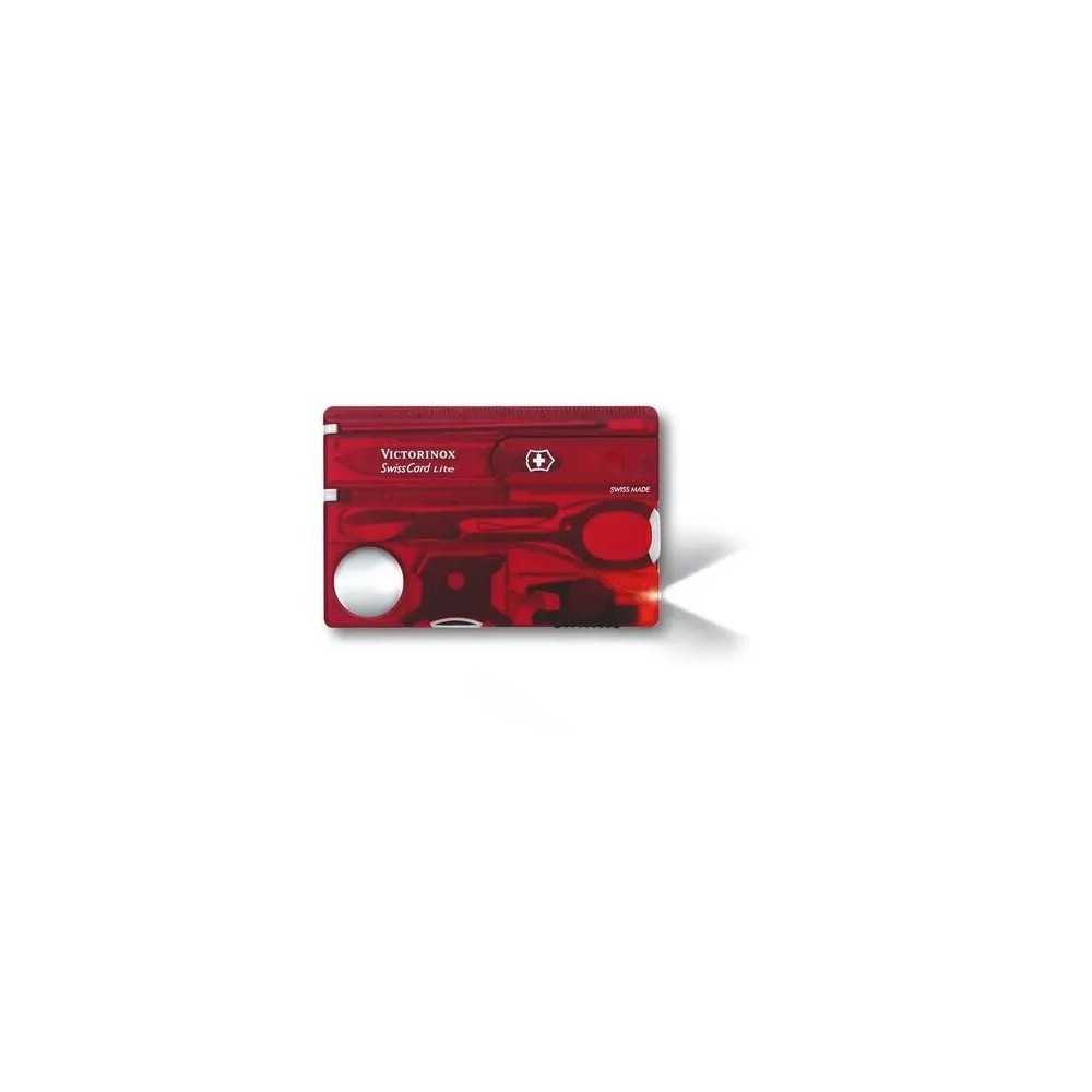 Swiss Card Lite, white LED, red transparent