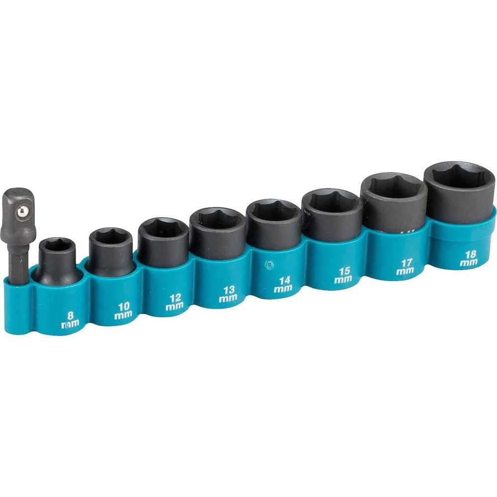 LÖÖKPADRUNITE KMPL. 9-OSALINE 3/8" (adapter 1/4",8,10,12,13,14,15,17,18), CR-MO